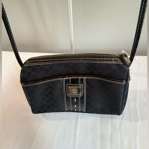 Liz Claiborne Black Crossbody Bag with Logo Plaque